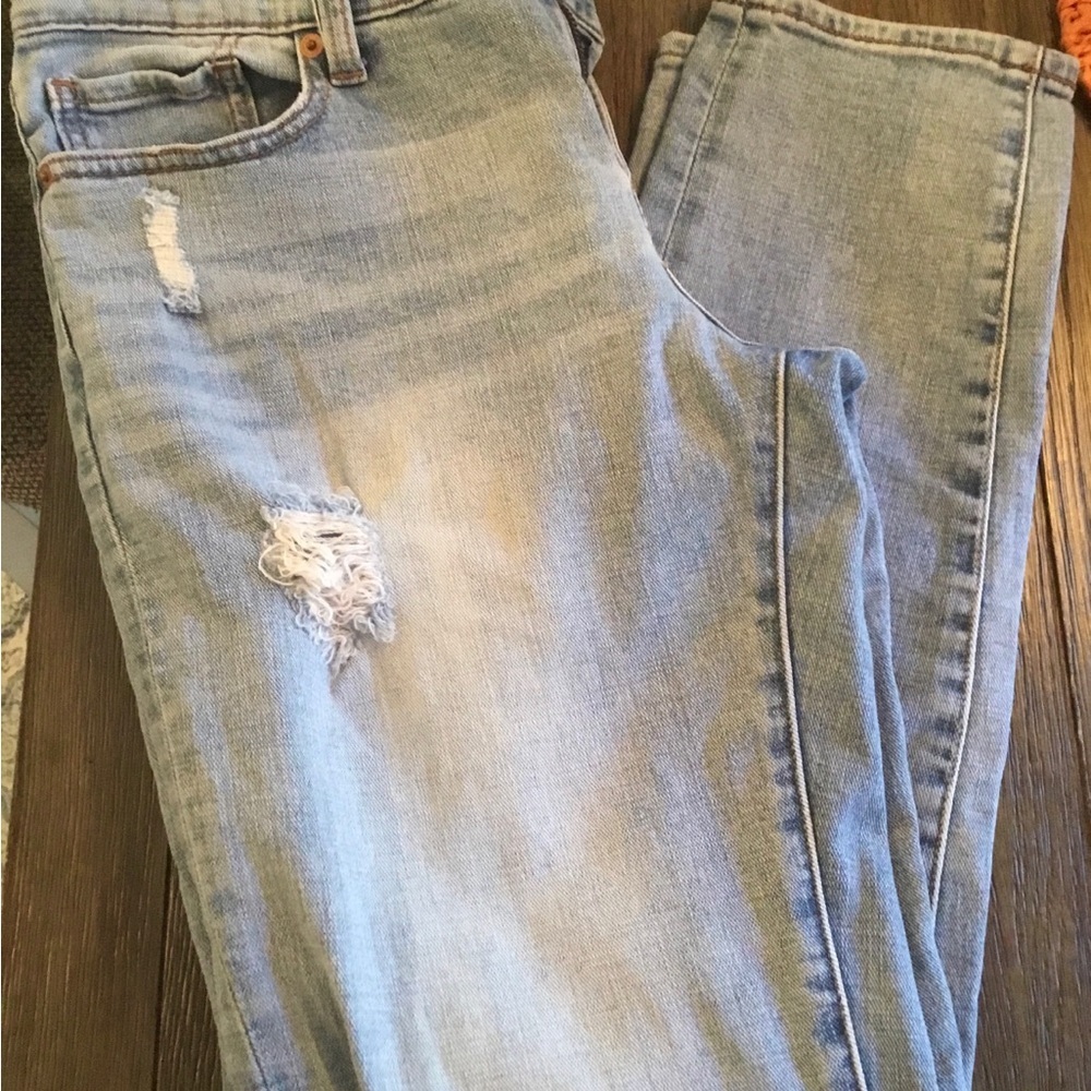Lucky Brand Distressed Light Blue Boyfriend Jeans Size 28